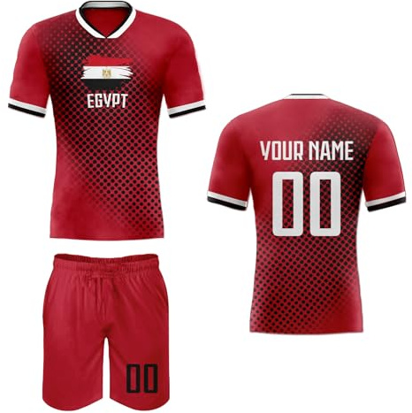 Fußball Trikot Set für Männer Frauen Jugendliche Kinder - Personalisiert Name und Nummer Fussball T-Shirt Shorts - Geschenk für Nationalmannschaft-Fans