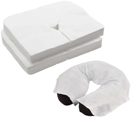 tintoke 200 Stück Gesichtsauflagen Weiß,40 * 32cm gesichtsauflage massage Vliesstoff,Gesichtsauflagen,Vlies auflagen für Massagetischen, für Massageliegen, Massagestühle, Behandlungsliegen etc