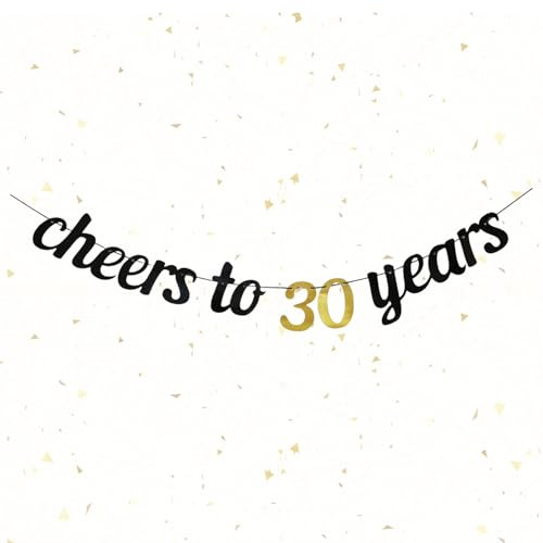 lakigoes 30 geburtstag deko,30. Geburtstag Girlande und Banner,Glitzerbanner Deko für Männer und Frauen Banner Geburtstagsdeko Glitzerbanner Zum 30 Dekoration