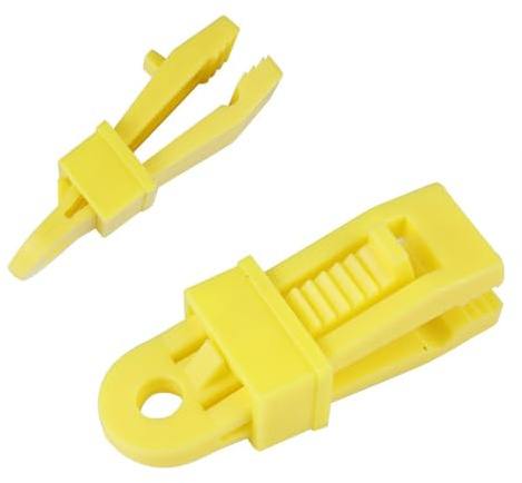 24 Stück Zelt-Clips, Kunststoff, Krokodilklemme, Zeltklemmen, Set, wasserdicht, wiederverwendbar, Markisenklemme, Zelt-Clips für Outdoor-Aktivitäten, Camping, Landwirtschaft, Garten (gelb)