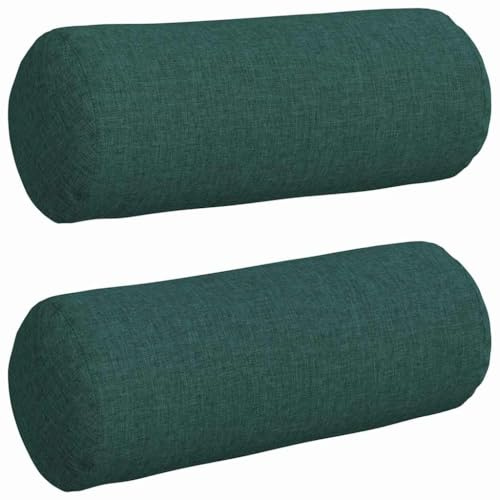 vidaXL Bolsterkissen 2 STK. Stoff Dunkelgrün Ø 15 x 40 cm