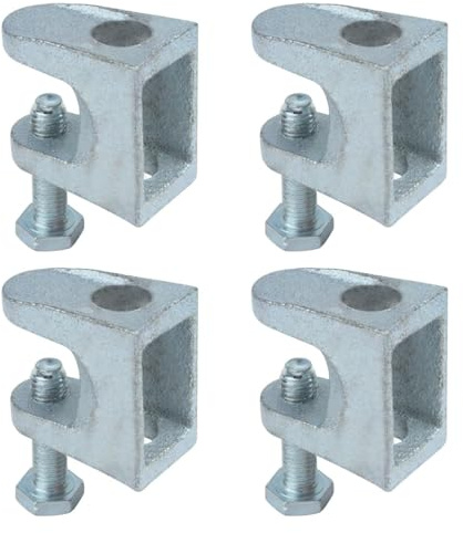 DUZEPA 4Pcs Malleable Iron Universal I-Beam C Clamps – Electrogalvanized, Max Jaw Opening 25mm