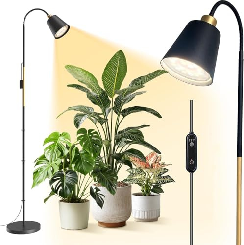 Bstrip 165cm Steh-Pflanzenlampe, 18W LED, Schwanenhals | Pflanzenspektrum, optische Linse, flexibler Schwanenhals, Pflanzenlicht für hohe Zimmerpflanzen und Innenräume