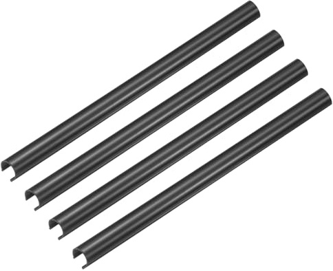 sourcing map 4Pcs Radiator Pipe Sleeves 15 x 300mm (0.59 x 11.81) - Plastic Radiator Pipe Covers for Kitchen, Bathroom, Toilet Gas Wall Tube Decoration, Black