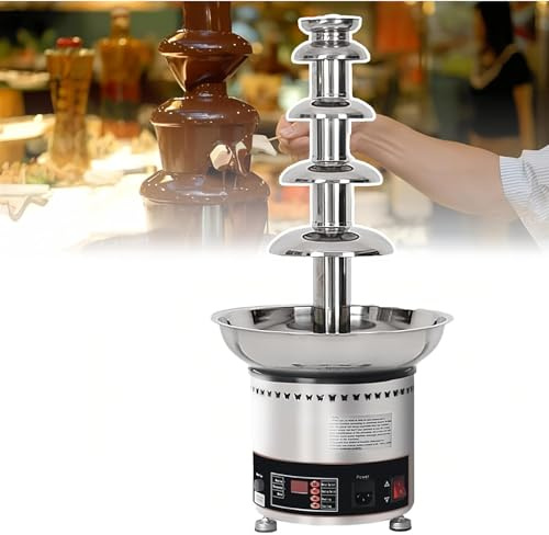 MIDUOLAI Large Capacity Chocolate Fountain Machine, 4/5/6 Tier Chocolate Fondue Fountain Electric Melting Machine, Chocolate Fountain Machine, for Chocolate Candy Butter,5 tiers