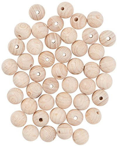 Efco Kugeln unbehandeltes Holz mit Loch, 12 mm ø 3 mm, 45 Stück, braun