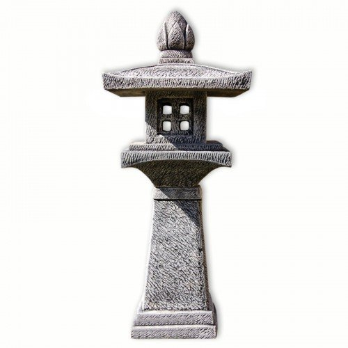 Steinlampe 1-stöckige Japanlampe Laterne Gartendeko grau