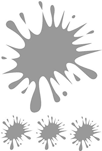 Samunshi® Farbkleckse Aufkleber Klecks Sticker 4 Stück im Set 1x13x15cm-3x4x5cm grau