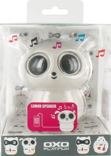 oxo XLEMURSP2 Fun Lemur Mini-Lautsprecher (2 Watt, USB 2.0) weiß