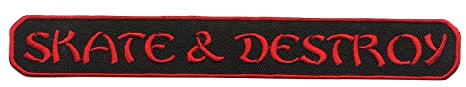 Freak Scene Aufnäher - Skate & Destroy - Schriftzug rot und schwarz - Patch
