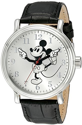 Disney Men's W001862 Mickey Mouse Analog Display Analog Quartz Black Watch