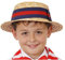 Child's Deluxe Straw Boater Hat - Straw Styled Hat With Blue and Red Striped Band - Perfect for Victorian Themed Fancy Dress