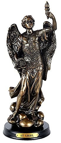 Pacific Giftware St. Uriel Archangel of Light and Wisdom Figurine 8 Inch Tall Wooden Base with Brass Name Plate