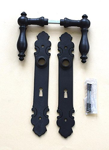 Graf von Gerlitzen Prunkgriffe Antik Eisen Alte Form Tür BB 72 Griffe Biedermeier Türgriffe Türbeschlag Türdrücker Türklinken Langschild S79-1E