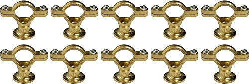 RENUS Zamak-Rohrschellen vermessingt, 12-35mm, 10er-Paket, Größe 28 mm, Messing