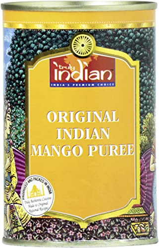 TRULY INDIAN Mango-Püree - Indisches, gezuckertes Obst-Püree für Desserts und Saucen - 1 x 450 g
