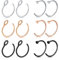 Mayhoop 12Stk 20G 8mm Nasenpiercings Fake Nasenring Silber/Rosegodl/Schwarz Edelstahl Fake Piercings Nase Face Piercing Nase Lippe Ohr Ring Hoop für Männer Damen