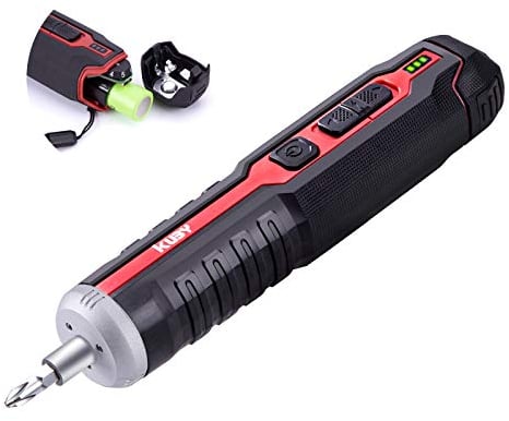 Ikuby Cacciavite elettrico 2000mAh Batteria agli ioni di litio rimovibile 4V con funzione di rilevamento del circuito,10 punte,1 estensore di punte per un uso industriale leggero e quotidiano