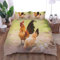 AOUAURO Bettwäsche 135x200 Küken Hahn Huhn Tier Bettbezug Set 3D Bedruckte 3-Teiliges Polyester mit Reißverschluss 1 Bettbezug und 2 Kissenbezug 80x80cm 3 Stück Einzelbett