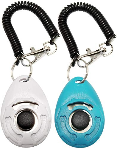 Chadou Trainings-Clicker für Haustiere, wie Hund, Katze, Pferd, Vogel, Delfin, Welpen, mit Handgelenkschlaufe, 2 Stück