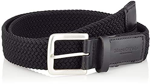 Marc O'Polo Herren Gürtel geflochten aus Stoff, Schwarz (Black), 105
