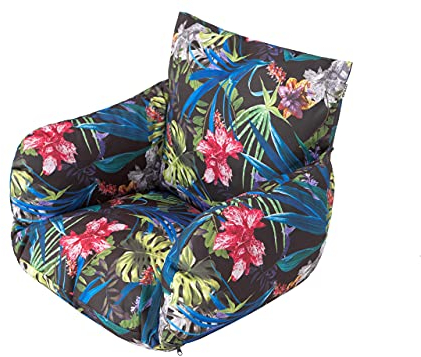 PillowPrim Barry Coussin de Jardin Pour palettes, Fauteuil de Jardin, Fauteuil cocon, Chaise de Jardin, meubles de Jardin – feuilles colorées