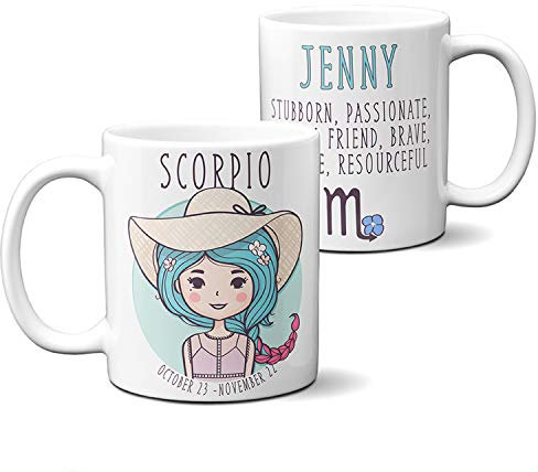KRAFTYGIFTS Personalised Zodiac Mug Star Sign Cup Horoscope Birthday Cute Mothers Day Gift (Scorpio ZM10)