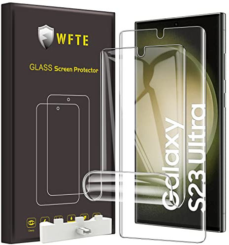 WFTE [Lot de 2 Films de Protection d'écran pour Samsung Galaxy S23 Ultra,TPU Film,HD Ultra Transparent,Anti-Rayures,Anti-Huile,Films de Protection d'écran pour Samsung Galaxy S23 Ultra
