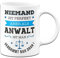 Tassenbrennerei Tasse mit Spruch Niemand ist perfekt aber als Anwalt ist man verdammt nah dran! - Kaffeetasse Berufe lustig Geschenk (Weiß, Anwalt)