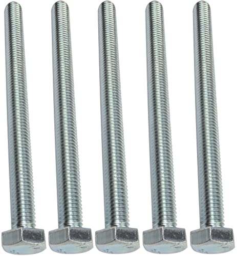 AERZETIX - C47337 - Lot de 5 pièce - Boulons M8x100 - à tête Hexagonale - Ø8x100mm - DIN 933 - Classe 8.8 - en Acier Zingué - Bricolage - Outillage d'assemblage/Quincaillerie