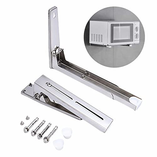 Eidoct Edelstahl Mikrowellen-Halterung, einziehbare faltbare Mikrowelle, Wandmontage, Ständerhalter, Halterung für Zuhause, Küchenzubehör, Edelstahl