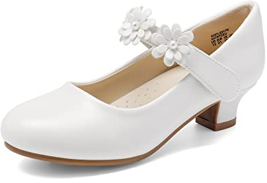 DREAM PAIRS Mädchen Mary Jane Strap Flache Schuhe Ballerinas Prinzessin Schuhe Flache Schulschuhe,Size 30,Weiss,SDFL2317K