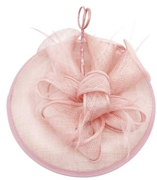 Finecy In New Women's Ladies Wedding Day Races Cocktail Headband Occasion Fascinators Royal Ascot Blush Pink