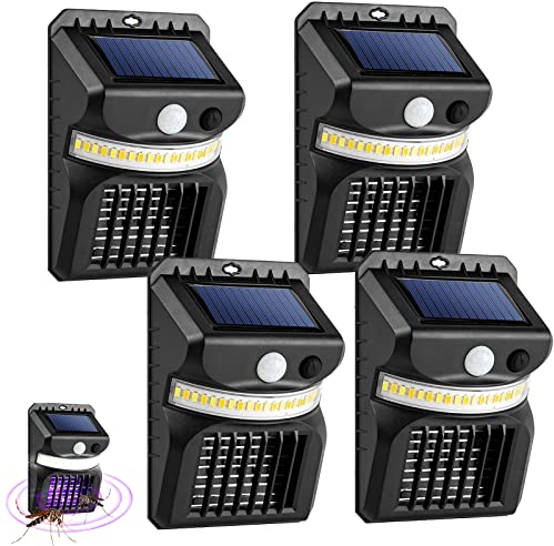 4 Stück Solar Mückenvernichter, Solar Moskito Fliegen Mörder Lampe, Mückenkiller, Solar UV Mückenvernichter, für Zuhause, Küche, Terrasse, Hinterhof, Camping