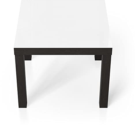 DEQORI Glastisch | schwarz klein 55x55 cm | Unifarben - Weiß | ausgefallener Beistelltisch aus Glas | Hochglanz Couchtisch fürs Wohnzimmer | moderner Couch Tisch mit Design