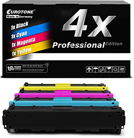 EuroPro Toner im 4er Set, kompatibel für Canon i-SENSYS LBP662 LBP663 LBP664 MF741 MF742 MF743 MF744 MF745 MF746, 055H CKMY