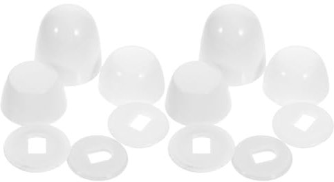 Alipis 2 Sets White Abs Toilet Bolt Caps - Universal Screw Covers for Toilet Base, Easy Installation for Home, Office, and School Use