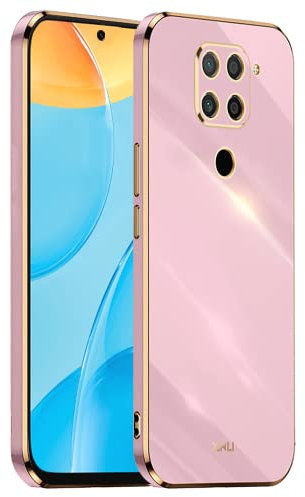 EASSGU Marco Electrochapado Funda para Redmi Note 9 (4G) (6.53 Inches) Carcasa Protectora de Color de Silicona TPU Suave - Morado