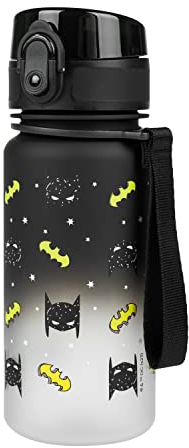 Baagl Kinder Trinkflasche Auslaufsicher Wasserflasche 350ml, Kindergarten Schule und Sport Flasche für Jungen Tritan (Batman Mask)