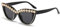 LJCZKA Vintage Katzenauge Sonnenbrille Damen Perlen, Retro Katzenaugen Sonnenbrille mit Strasssteinen Kleine Brille Strass Frauen mit UV-Schutz