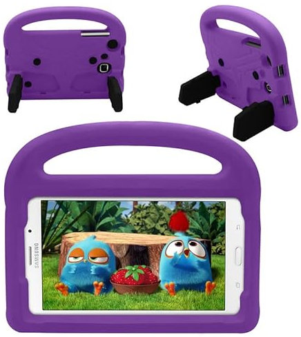 Custodia per tablet Samsung Galaxy Tab 3 4 7.0 pollici SM-T230 T231 T235 P3200, adatta ai bambini, maniglia con supporto, copertura sicura in schiuma EVA, leggera, antiurto, custodia protettiva viola