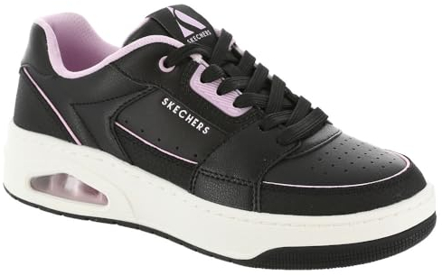 Skechers Uno Court, Zapatillas de Deporte Mujer, Cuero Negro Rosa Duraleather Trim, 40 EU
