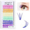 120PCS ciglia colorate, Ciglia Finte Artificiali, estensione ciglia singole colorate D Curl 0,07, 14 16mm rosso rosa blu viola giallo verde colore misto extra classico ciglia estensioni (colorato)