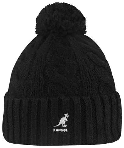 Kangol Unisex Pompom Beanie Baskenmütze, Schwarz, One Size