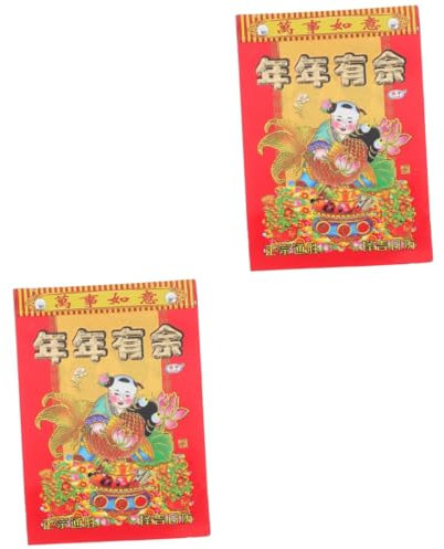 Ciieeo 2St 2024 alter Almanach Viel Glück Mondkalender Neujahrsvorräte 2024 hängend Tischkalender Mond Wandkalender Mondkalender-Anhänger zerreißbar Wandbehang Drogenfahndung Baby Papier