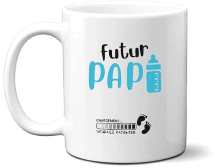Lalasol Mug Futur Papy Future Mamie – Tasse Idée Cadeau Annonce De Grossesse Futurs Grand-Parents Papi Mami