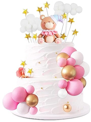 Bär Tortenaufsatz Tortendeko Kugel Cake Toppers Dekoration Torte Tier Bär Kuchendekoration für DIY Geburtstag Party Hochzeit Valentinstag