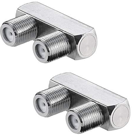 2X Perfect F-Verbinder, U-Form, F-Buchse > F-Buchse, SAT-Adapter für Satellitenkabel BZW. Koaxialkabel, 2 Stück