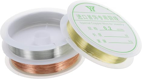 PATIKIL 32 Gauge Jewelry Wire, 3 Roll 66 Feet/20M Pure Copper Jewelry Beading Wire Soft Metal Plant Stem Ties for Jewelry Craft, 3 Colors (0.008)
