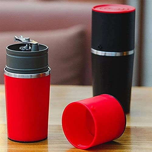 TEmkin Manual Coffee Machine, Hand Pressure Portable Espresso Machine Coffee Pressing,red (Black) (Black)